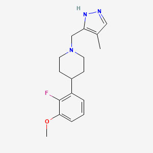 4-(2-fluoro-3-methoxyphenyl)-1-[(4-methyl-1H-pyrazol-5-yl)methyl]piperidine