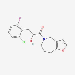 3-(2-Chloro-6-fluorophenyl)-2-hydroxy-1-(4,6,7,8-tetrahydrofuro[3,2-c]azepin-5-yl)propan-1-one