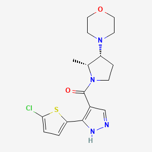 [5-(5-chlorothiophen-2-yl)-1H-pyrazol-4-yl]-[(2R,3R)-2-methyl-3-morpholin-4-ylpyrrolidin-1-yl]methanone