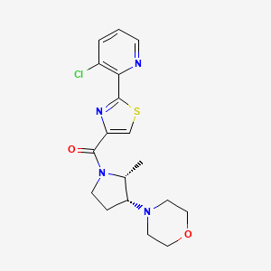 [2-(3-chloropyridin-2-yl)-1,3-thiazol-4-yl]-[(2R,3R)-2-methyl-3-morpholin-4-ylpyrrolidin-1-yl]methanone