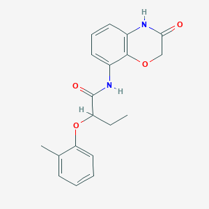 2-(2-methylphenoxy)-N-(3-oxo-4H-1,4-benzoxazin-8-yl)butanamide