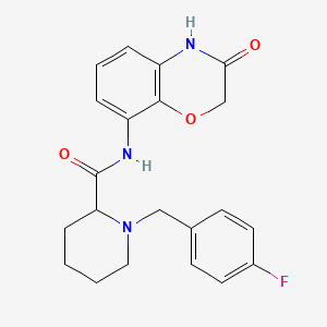 1-[(4-fluorophenyl)methyl]-N-(3-oxo-4H-1,4-benzoxazin-8-yl)piperidine-2-carboxamide