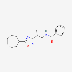 N-[2-(5-cycloheptyl-1,2,4-oxadiazol-3-yl)propyl]benzamide