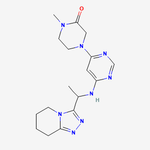 1-Methyl-4-[6-[1-(5,6,7,8-tetrahydro-[1,2,4]triazolo[4,3-a]pyridin-3-yl)ethylamino]pyrimidin-4-yl]piperazin-2-one