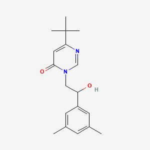 6-Tert-butyl-3-[2-(3,5-dimethylphenyl)-2-hydroxyethyl]pyrimidin-4-one