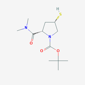 molecular formula C12H22N2O3S B070383 (2S,4S)-tert-Butyl 2-(dimethylcarbamoyl)-4-mercaptopyrrolidine-1-carboxylate CAS No. 177615-44-0