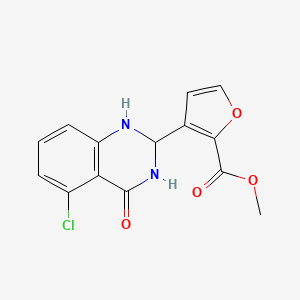 molecular formula C14H11ClN2O4 B7038643 methyl 3-(5-chloro-4-oxo-2,3-dihydro-1H-quinazolin-2-yl)furan-2-carboxylate 