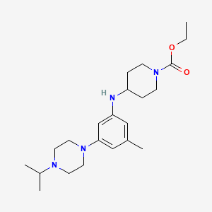 molecular formula C22H36N4O2 B7039954 Ethyl 4-[3-methyl-5-(4-propan-2-ylpiperazin-1-yl)anilino]piperidine-1-carboxylate 