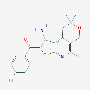 Methanone, (1-amino-8,9-dihydro-5,8,8-trimethyl-6H-furo(2,3-b)pyrano(4,3-d)pyridin-2-yl)(4-chlorophenyl)-