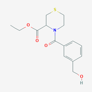 molecular formula C15H19NO4S B7040713 Ethyl 4-[3-(hydroxymethyl)benzoyl]thiomorpholine-3-carboxylate 