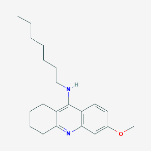 molecular formula C21H30N2O B070411 9-Acridinamine, 1,2,3,4-tetrahydro-N-heptyl-6-methoxy- CAS No. 187960-40-3