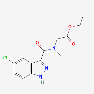 molecular formula C13H14ClN3O3 B7041640 ethyl 2-[(5-chloro-1H-indazole-3-carbonyl)-methylamino]acetate 