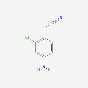 molecular formula C8H7ClN2 B070422 2-(4-Amino-2-chlorophenyl)acetonitrile CAS No. 180150-18-9
