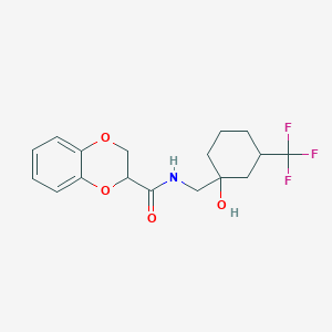 N-[[1-hydroxy-3-(trifluoromethyl)cyclohexyl]methyl]-2,3-dihydro-1,4-benzodioxine-3-carboxamide