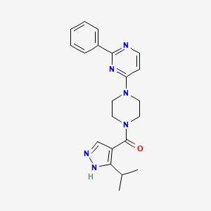 [4-(2-phenylpyrimidin-4-yl)piperazin-1-yl]-(5-propan-2-yl-1H-pyrazol-4-yl)methanone