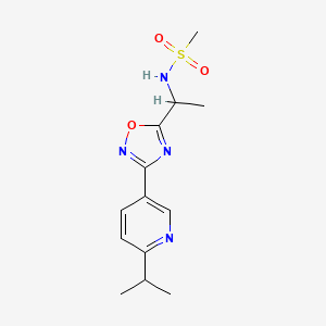 N-[1-[3-(6-propan-2-ylpyridin-3-yl)-1,2,4-oxadiazol-5-yl]ethyl]methanesulfonamide