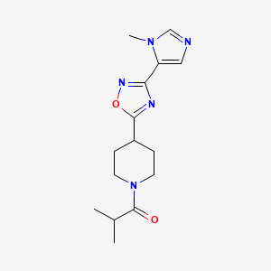 2-Methyl-1-[4-[3-(3-methylimidazol-4-yl)-1,2,4-oxadiazol-5-yl]piperidin-1-yl]propan-1-one