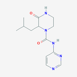 2-(2-methylpropyl)-3-oxo-N-pyrimidin-4-ylpiperazine-1-carboxamide