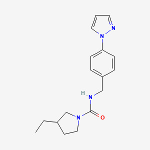 3-ethyl-N-[(4-pyrazol-1-ylphenyl)methyl]pyrrolidine-1-carboxamide