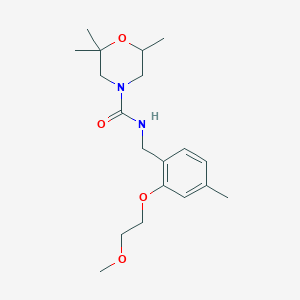 N-[[2-(2-methoxyethoxy)-4-methylphenyl]methyl]-2,2,6-trimethylmorpholine-4-carboxamide