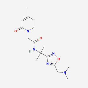 N-[2-[5-[(dimethylamino)methyl]-1,2,4-oxadiazol-3-yl]propan-2-yl]-2-(4-methyl-2-oxopyridin-1-yl)acetamide