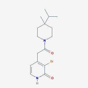 3-bromo-4-[2-(4-methyl-4-propan-2-ylpiperidin-1-yl)-2-oxoethyl]-1H-pyridin-2-one