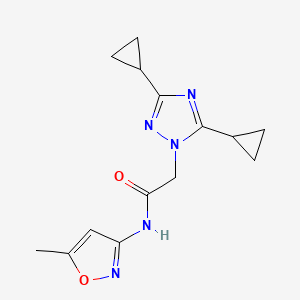 2-(3,5-dicyclopropyl-1,2,4-triazol-1-yl)-N-(5-methyl-1,2-oxazol-3-yl)acetamide