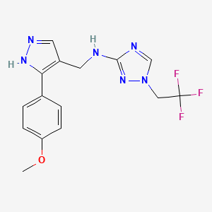 N-[[5-(4-methoxyphenyl)-1H-pyrazol-4-yl]methyl]-1-(2,2,2-trifluoroethyl)-1,2,4-triazol-3-amine