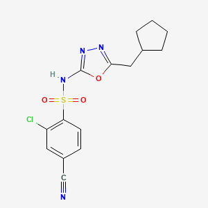 2-chloro-4-cyano-N-[5-(cyclopentylmethyl)-1,3,4-oxadiazol-2-yl]benzenesulfonamide