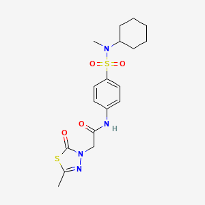 N-[4-[cyclohexyl(methyl)sulfamoyl]phenyl]-2-(5-methyl-2-oxo-1,3,4-thiadiazol-3-yl)acetamide