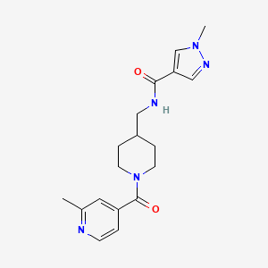 1-methyl-N-[[1-(2-methylpyridine-4-carbonyl)piperidin-4-yl]methyl]pyrazole-4-carboxamide