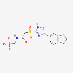 2-[[3-(2,3-dihydro-1H-inden-5-yl)-1H-1,2,4-triazol-5-yl]sulfonyl]-N-(2,2,2-trifluoroethyl)acetamide