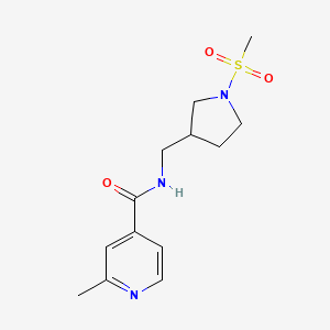 2-methyl-N-[(1-methylsulfonylpyrrolidin-3-yl)methyl]pyridine-4-carboxamide