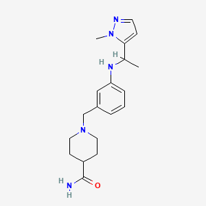 1-[[3-[1-(2-Methylpyrazol-3-yl)ethylamino]phenyl]methyl]piperidine-4-carboxamide