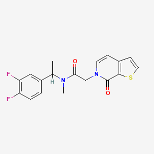 N-[1-(3,4-difluorophenyl)ethyl]-N-methyl-2-(7-oxothieno[2,3-c]pyridin-6-yl)acetamide