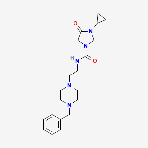 N-[2-(4-benzylpiperazin-1-yl)ethyl]-3-cyclopropyl-4-oxoimidazolidine-1-carboxamide