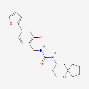 1-[[2-Fluoro-4-(furan-2-yl)phenyl]methyl]-3-(6-oxaspiro[4.5]decan-9-yl)urea