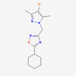 3-[(4-Bromo-3,5-dimethylpyrazol-1-yl)methyl]-5-cyclohexyl-1,2,4-oxadiazole