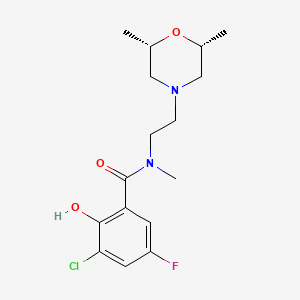 3-chloro-N-[2-[(2S,6R)-2,6-dimethylmorpholin-4-yl]ethyl]-5-fluoro-2-hydroxy-N-methylbenzamide