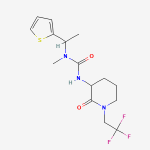 1-Methyl-3-[2-oxo-1-(2,2,2-trifluoroethyl)piperidin-3-yl]-1-(1-thiophen-2-ylethyl)urea