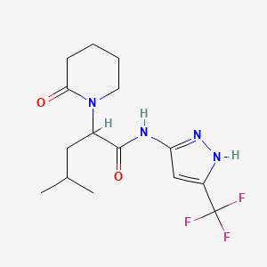 4-methyl-2-(2-oxopiperidin-1-yl)-N-[5-(trifluoromethyl)-1H-pyrazol-3-yl]pentanamide