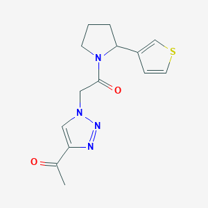 2-(4-Acetyltriazol-1-yl)-1-(2-thiophen-3-ylpyrrolidin-1-yl)ethanone