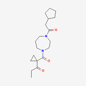 1-[1-[4-(2-Cyclopentylacetyl)-1,4-diazepane-1-carbonyl]cyclopropyl]propan-1-one