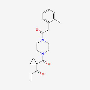 1-[1-[4-[2-(2-Methylphenyl)acetyl]piperazine-1-carbonyl]cyclopropyl]propan-1-one