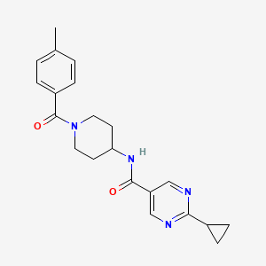 2-cyclopropyl-N-[1-(4-methylbenzoyl)piperidin-4-yl]pyrimidine-5-carboxamide