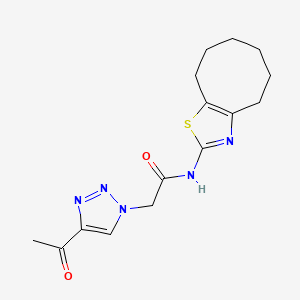 2-(4-acetyltriazol-1-yl)-N-(4,5,6,7,8,9-hexahydrocycloocta[d][1,3]thiazol-2-yl)acetamide