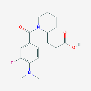 3-[1-[4-(Dimethylamino)-3-fluorobenzoyl]piperidin-2-yl]propanoic acid