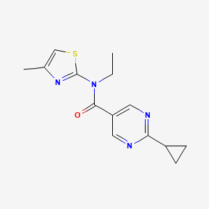 2-cyclopropyl-N-ethyl-N-(4-methyl-1,3-thiazol-2-yl)pyrimidine-5-carboxamide