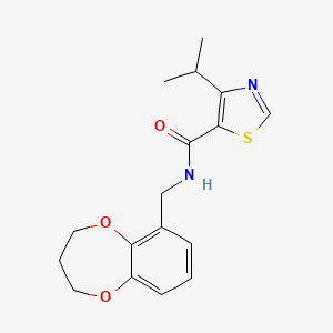 N-(3,4-dihydro-2H-1,5-benzodioxepin-6-ylmethyl)-4-propan-2-yl-1,3-thiazole-5-carboxamide