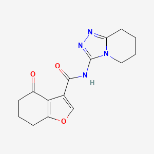 4-oxo-N-(5,6,7,8-tetrahydro-[1,2,4]triazolo[4,3-a]pyridin-3-yl)-6,7-dihydro-5H-1-benzofuran-3-carboxamide